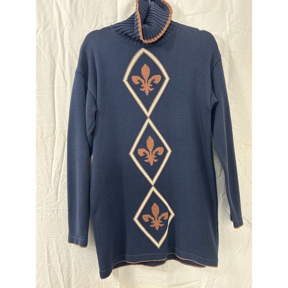 Vintage Marisa‎ Christina Classics Size Medium Long Sweater Turtle Neck Blue Y2K